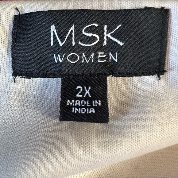 MSK Floral Print Short Flutter Sleeve Mid Calf Dress Size 2X - Picture 8 of 10